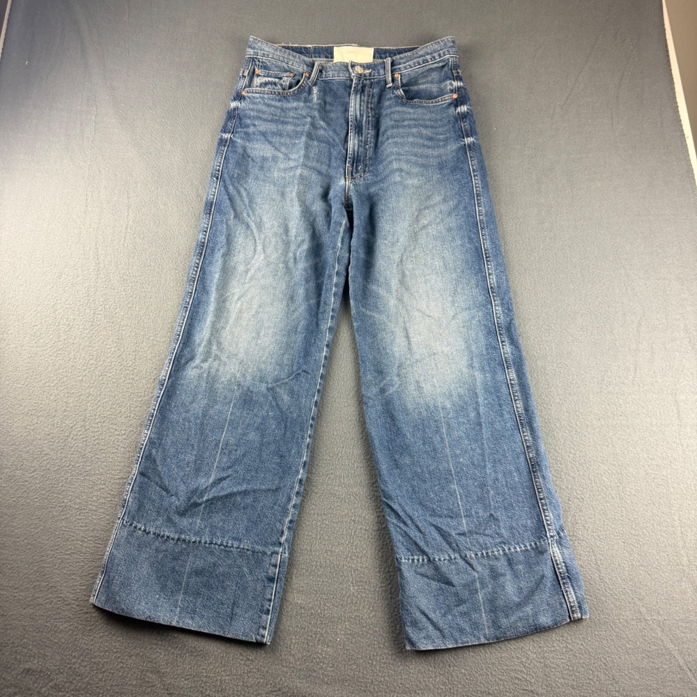Mother Maven Jeans Women's 28 Blue Wide Hem Ankle Rags To Riches Superior Baggy
